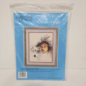 Candamar Designs NATIVE AMERICAN & WOLF 50801 Cross Stitch